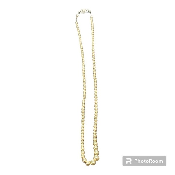 VINTAGE yellow pearl necklace - Picture 1 of 8